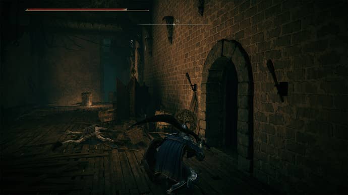 The room with the Banished Knight in Elden Ring’s Stormveil Castle.