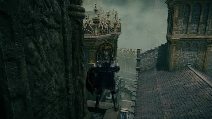 The rooftops in Elden Ring’s Stormveil Castle.