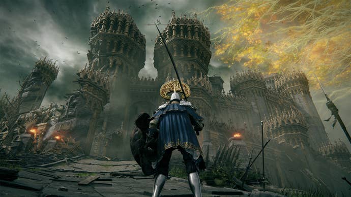 View of Stormveil Castle in Elden Ring.