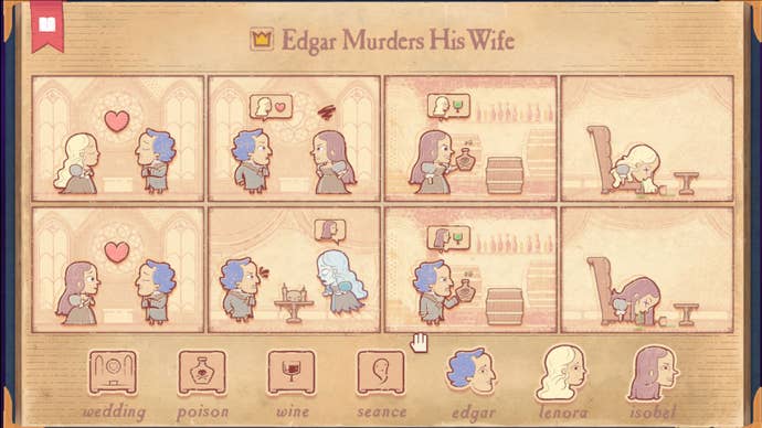 A story puzzle in Storyteller where a man called Edgar has remarried and then killed his second wife - because she poisoned his first wife!