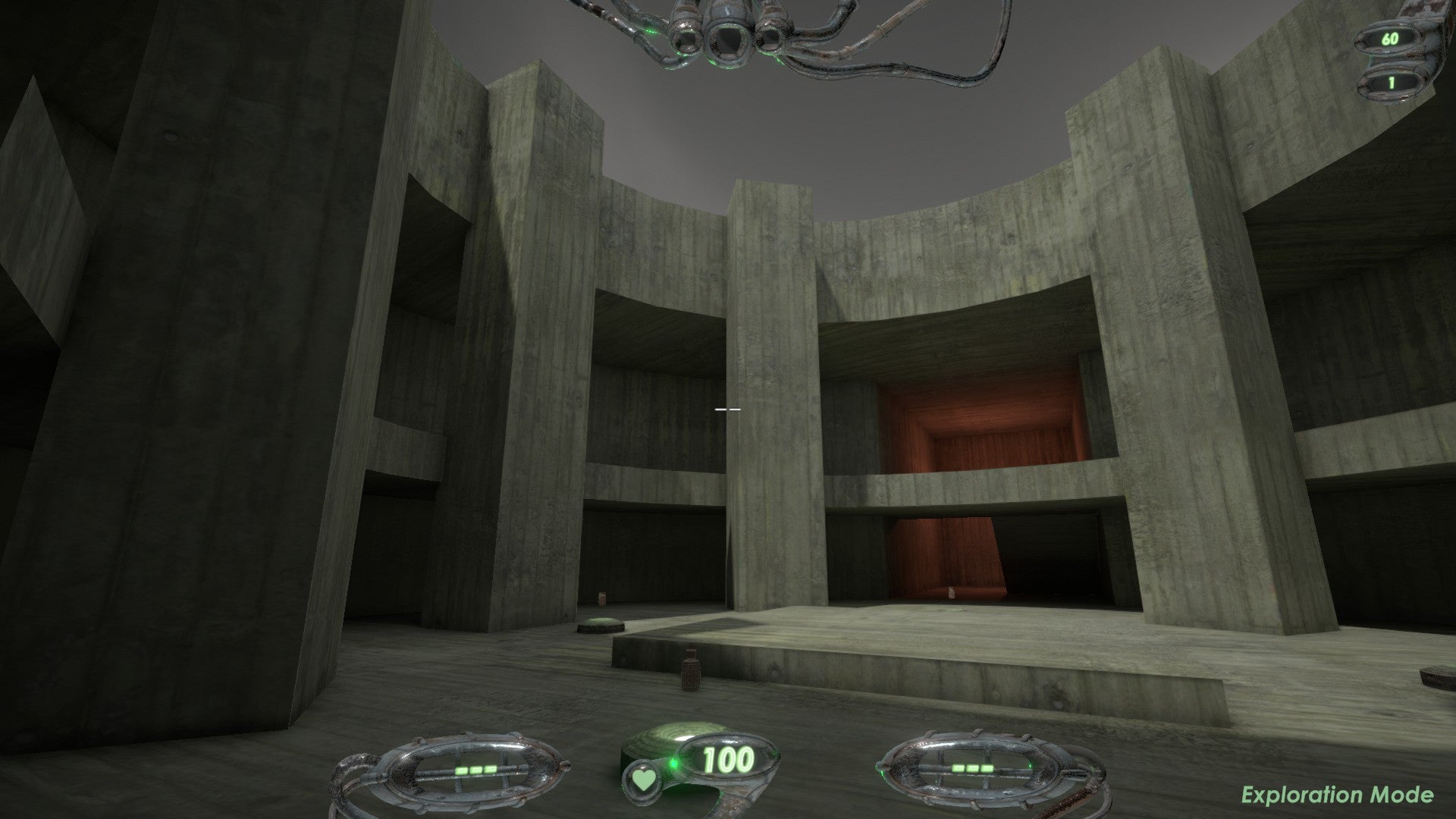A brutalist arena in the style of Unreal Tournament map Morbias. - 4