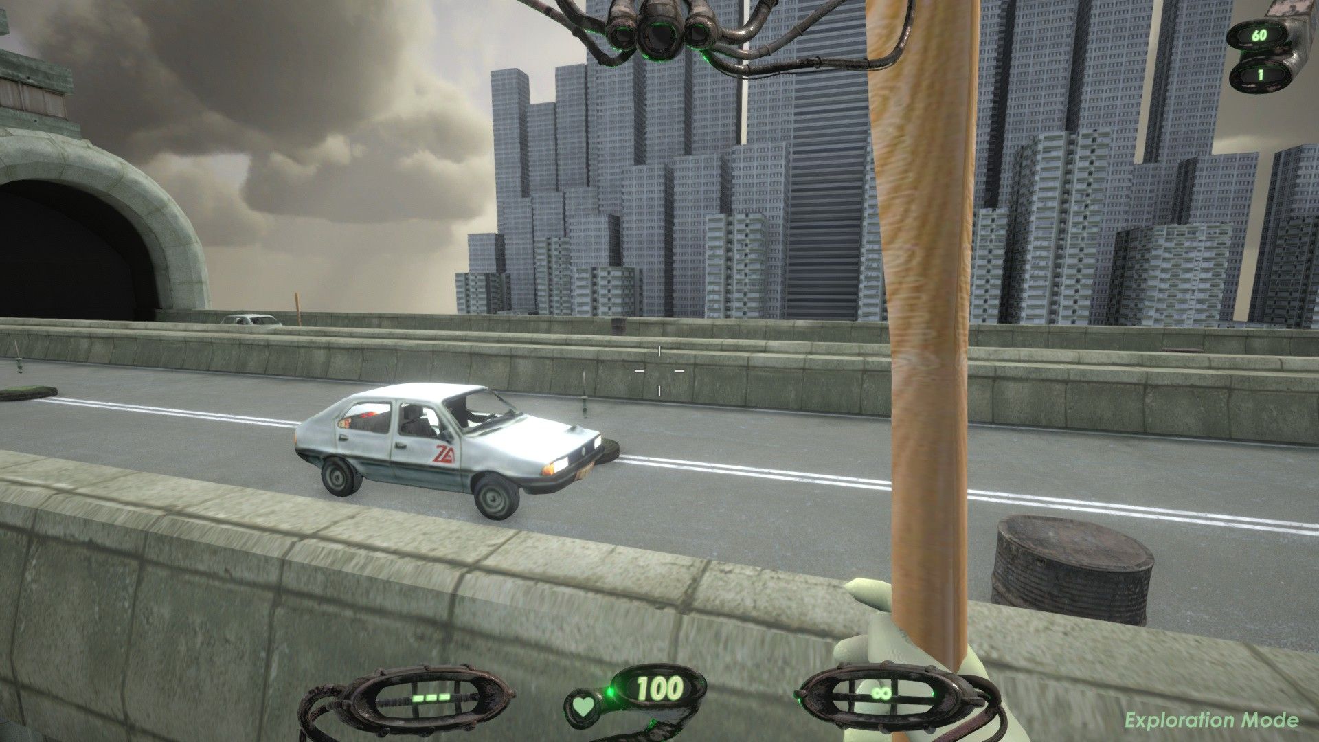 The player wields a baseball bat while a car rushes past on a road. - 7
