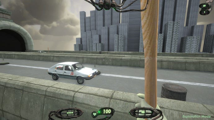 The subordinate wields a shot bat portion a car rushes past connected a road.