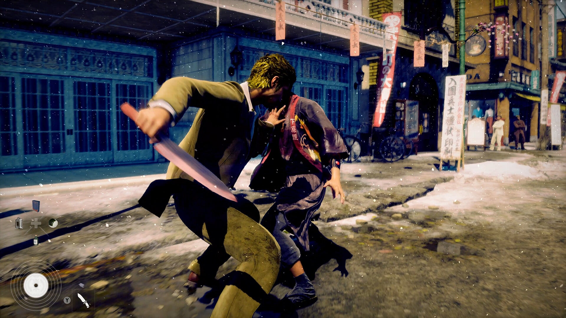 Stranger Than Heaven official screenshot showing you knifing an enemy