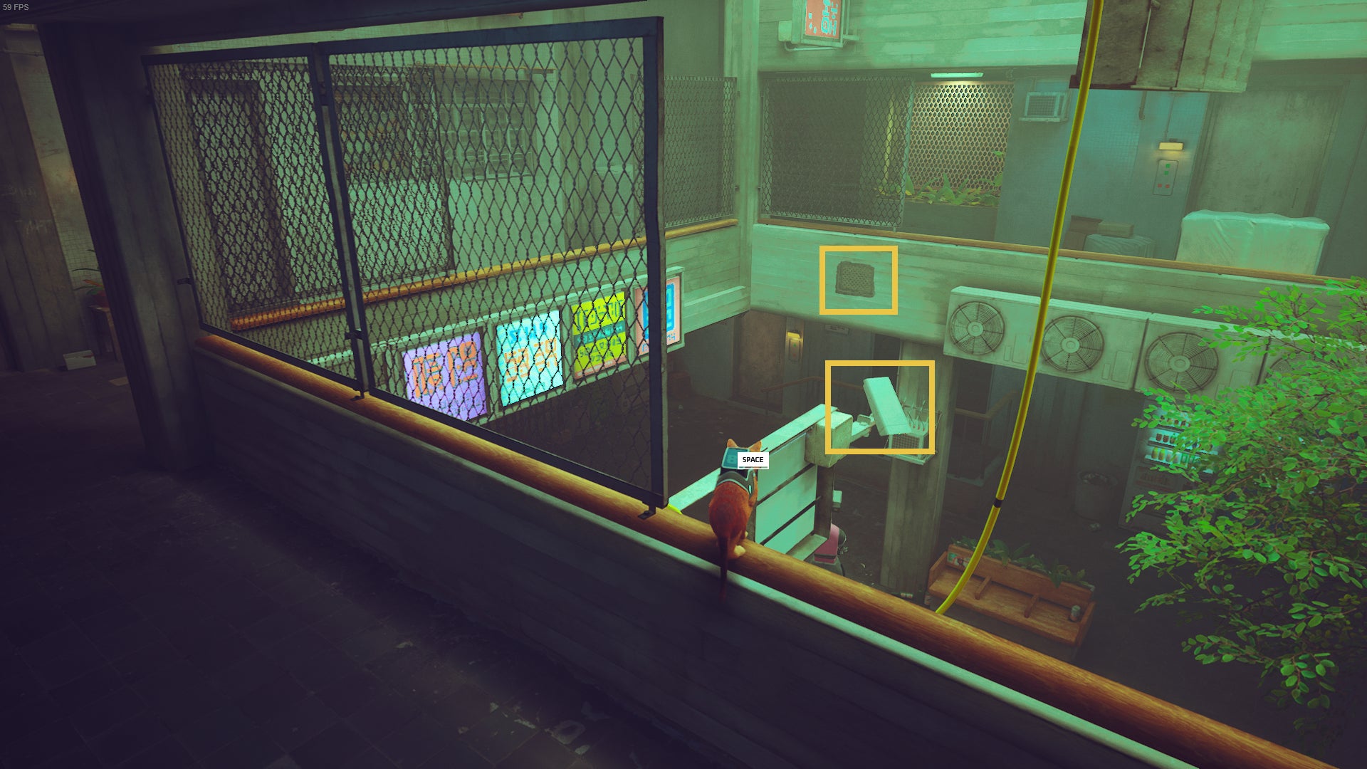 The cat of Stray is breaking security cameras in the residential district of Midtown.