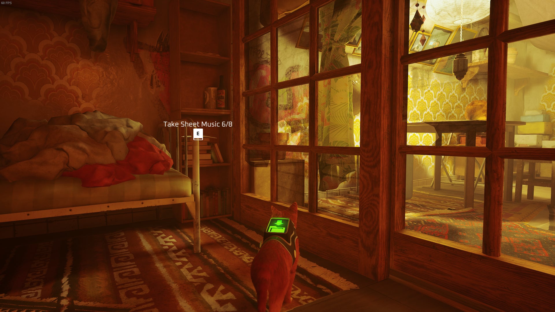 The Outsider of Stray looks at a piece of Sheet Music inside of Clementine's flat. - 7