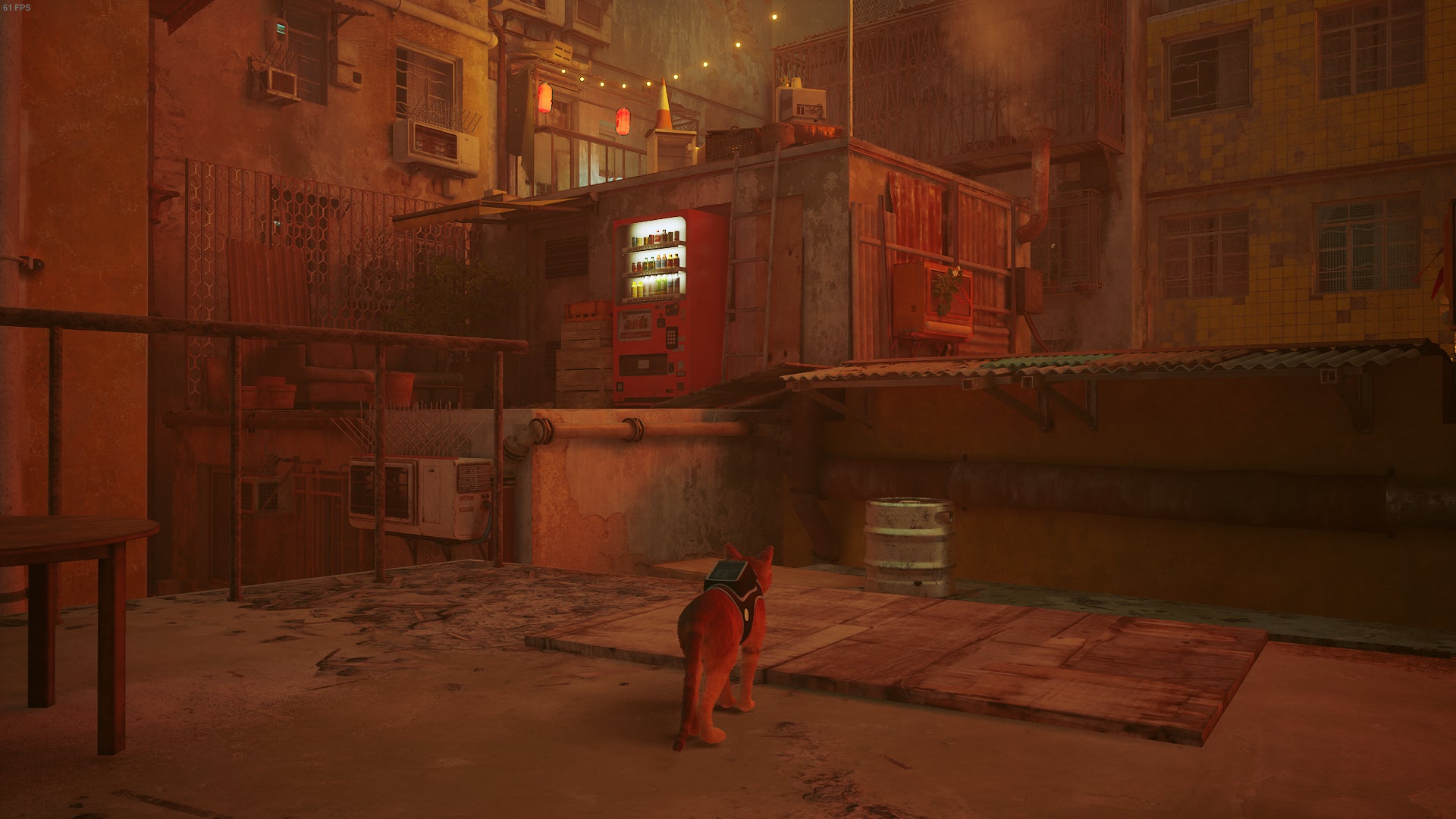 The Outsider, a cat, faces a Vending Machine on The Rooftops of Stray. - 7