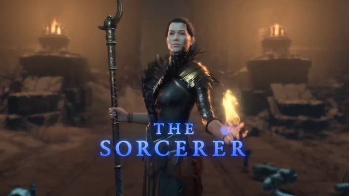 Sorcerer screenshot from the sorcerer trailer in Diablo 4