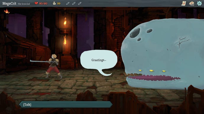 A whale greets the player character in Slay The Spire