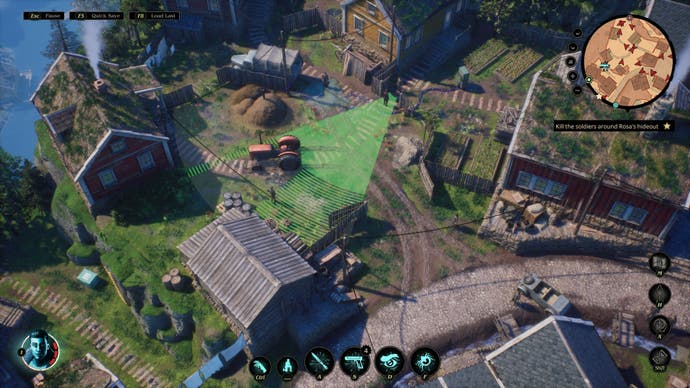 Seorang tentara berpatroli di pangkalan militer di Sumeria Six.