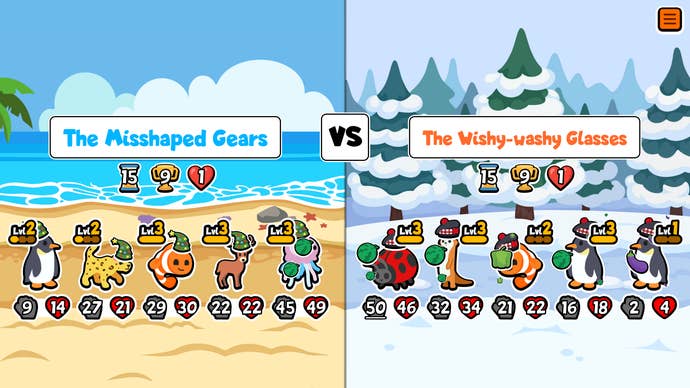 Animals with the new artwork in a Super Auto Pets screenshot.