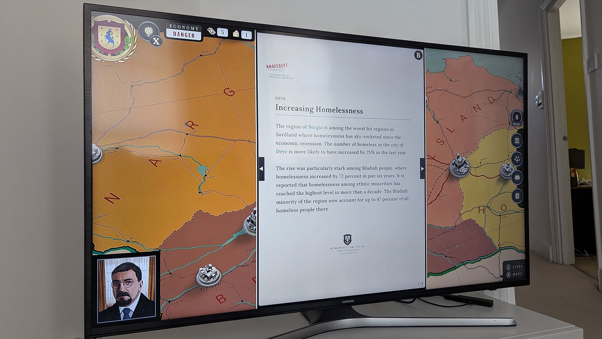 Suzerain running on the Steam Link
