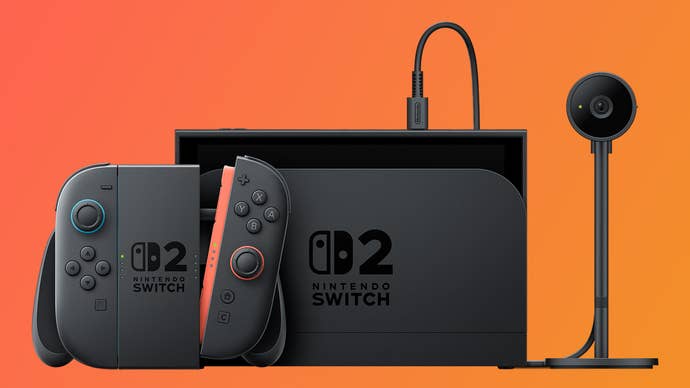 switch 2 and its accessories, including the dock, Joy-Con and webcam