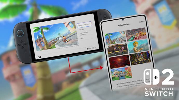 Image showing screenshots and videos being copied from Switch 2 to the Nintendo Switch App.