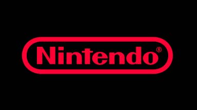 An inverted Nintendo logo, with black and red colours instead of red and white.