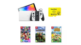 Net this Switch OLED bundle with three games and a 256GB SD Card for less than £400 from Currys