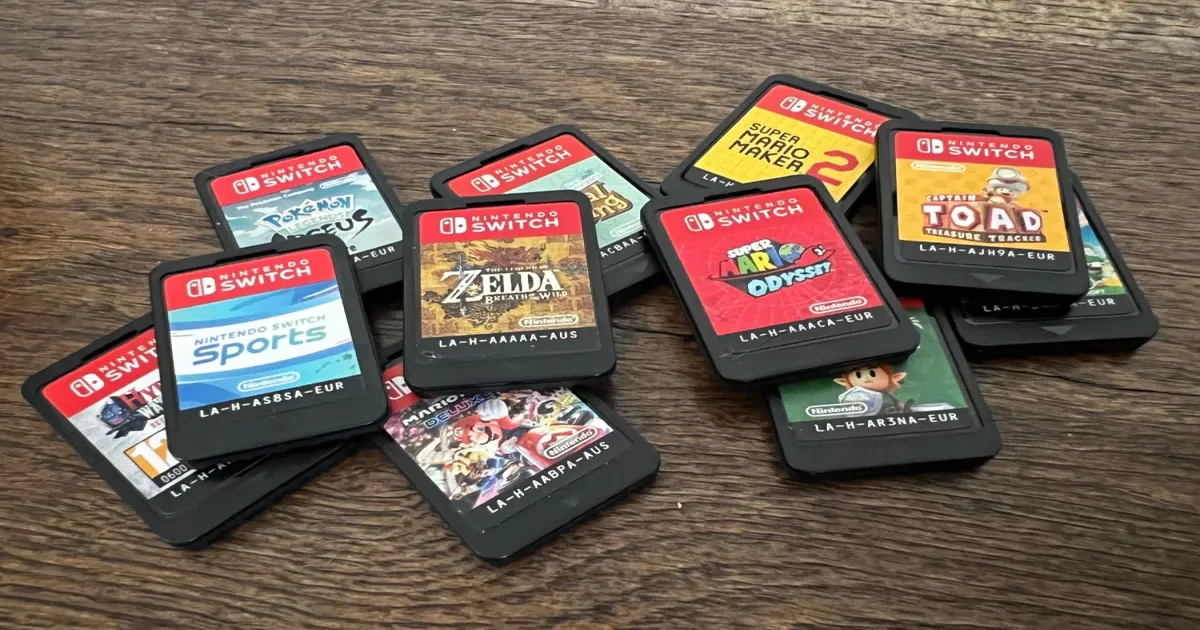 A woman was caught with 350 Nintendo Switch games in her bra