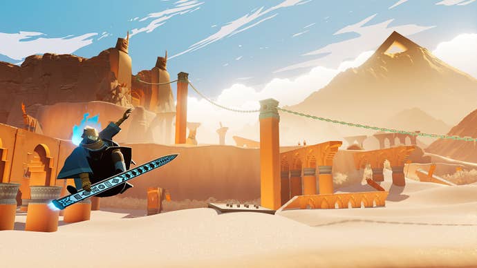 The subordinate grabs their sword similar a snowboard arsenic they surf done godforsaken ruins.