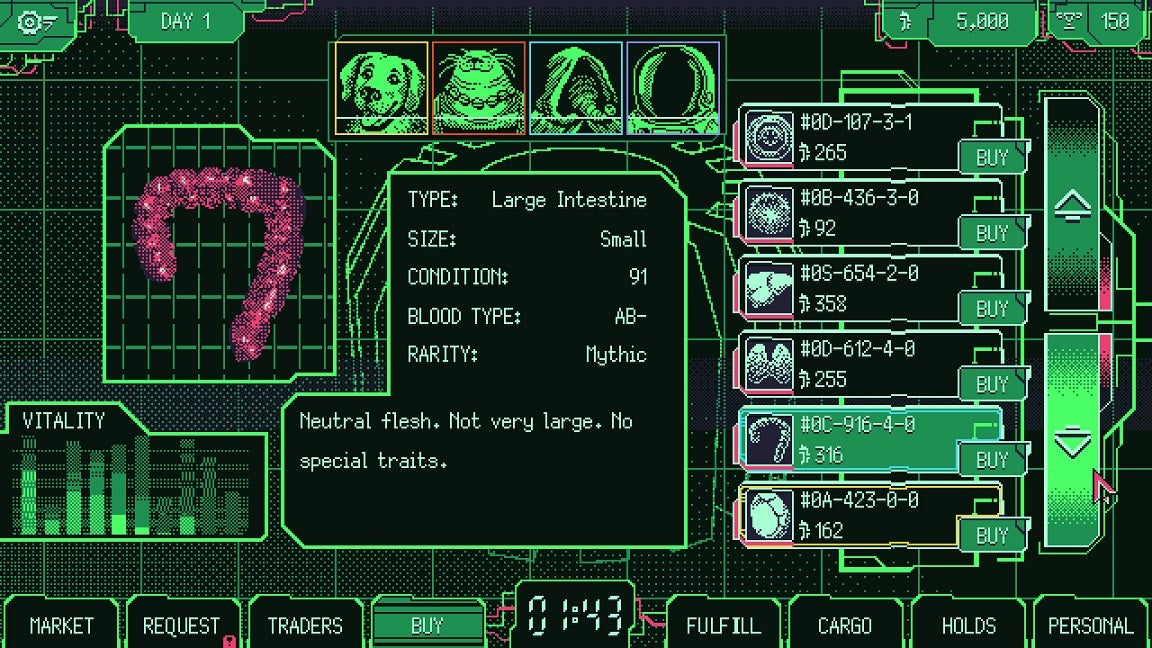 Space Warlord Organ Trading Simulator dev on pricing organs Space Warlord Organ Trading Simulator dev on pricing organs