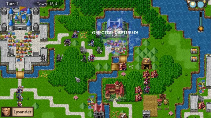 A top down view of the map in Symphony Of War as an objective is captured