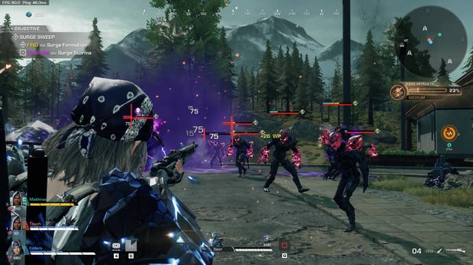 A Runner shoots some baddies in Synced.