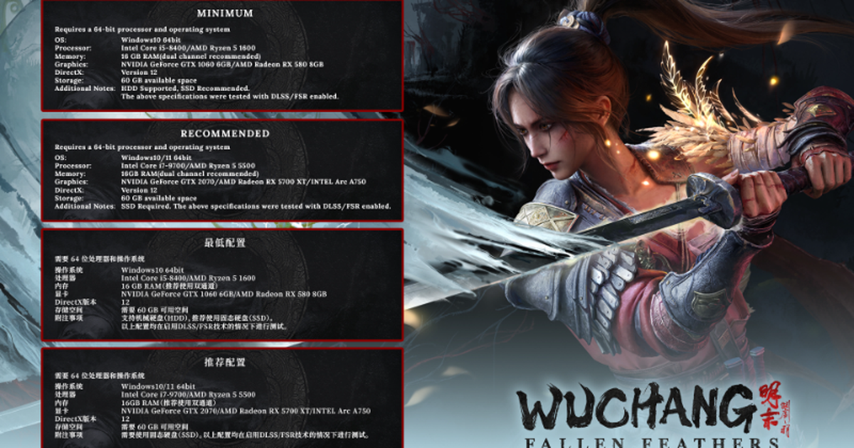Bird-bashing soulslike Wuchang: Fallen Feathers has some PC system specs, and they are not brutal Bird-bashing soulslike Wuchang: Fallen Feathers has some PC system specs, and they are not brutal