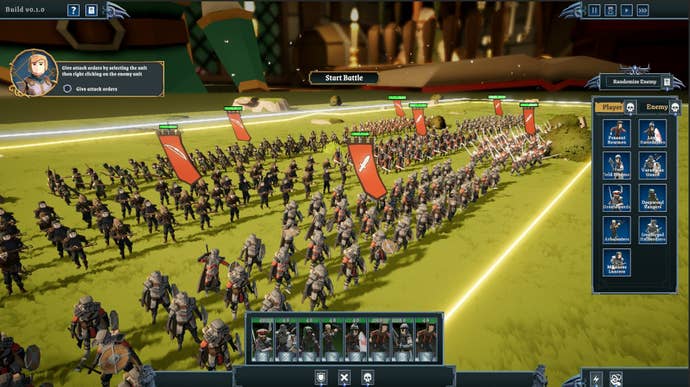 Armies line up in Tabletop Tavern.