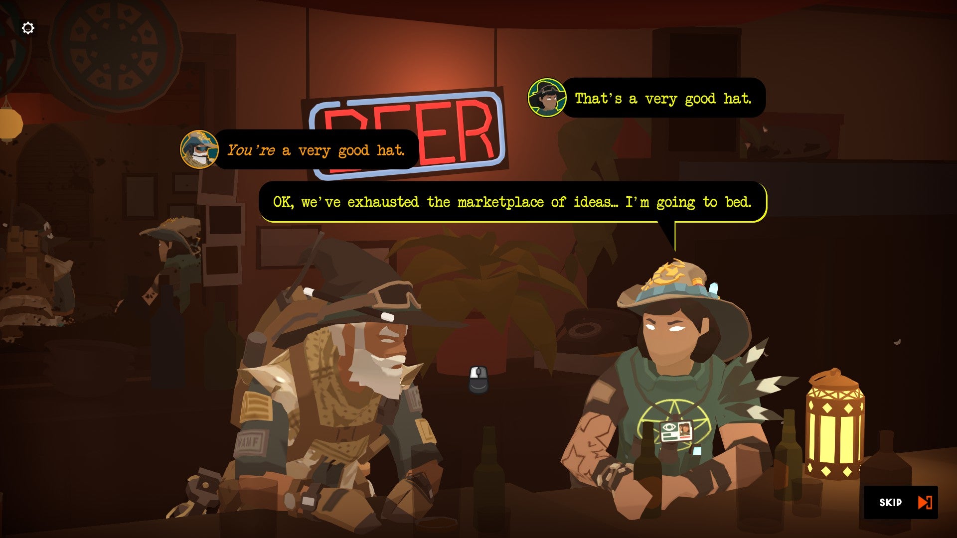 Zan and Jen at a bar in Tactical Breach Wizards. - 3