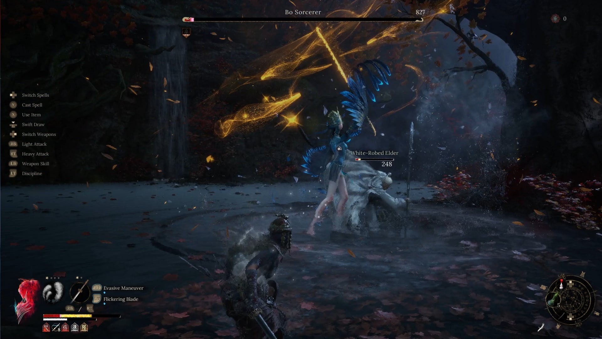 Tag teaming against the Bo Sorcerer boss with the White-Robed Elder NPC in Wuchang Fallen Feathers. - 7