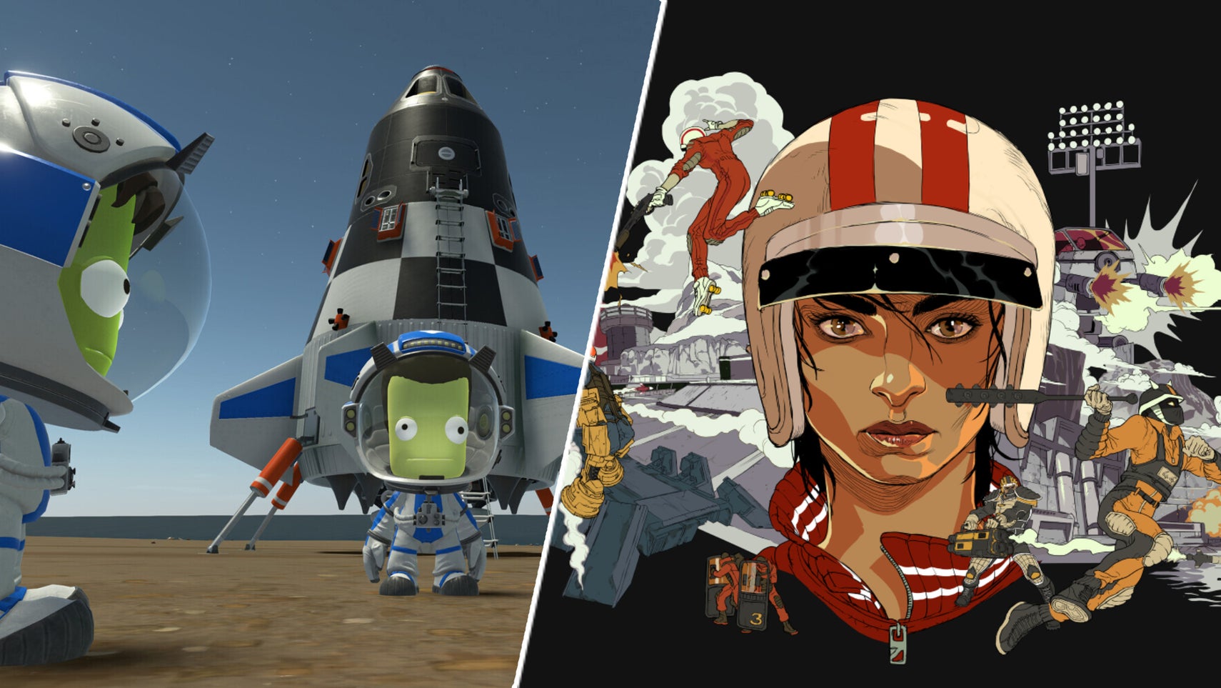 Characters in both Rollerdrome and Kerbal Space Program 2. - 1