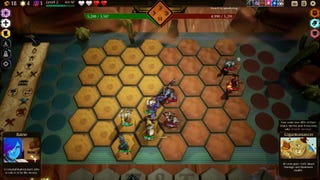 Gameplay of Tales & Tactics showing its hex grid with monsters on spaces