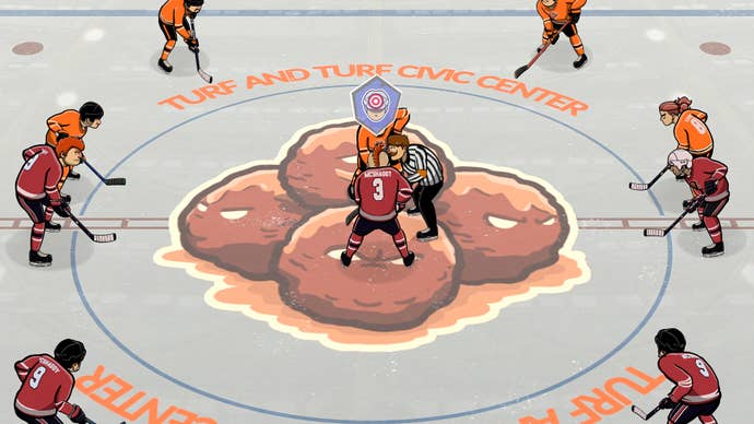 Two teams face off in a Tape To Tape screenshot.