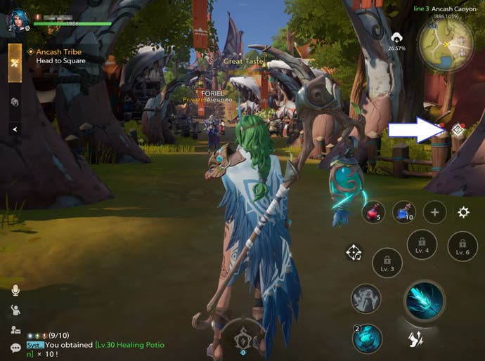 A screenshot from Tarisland showing the game's menu button.