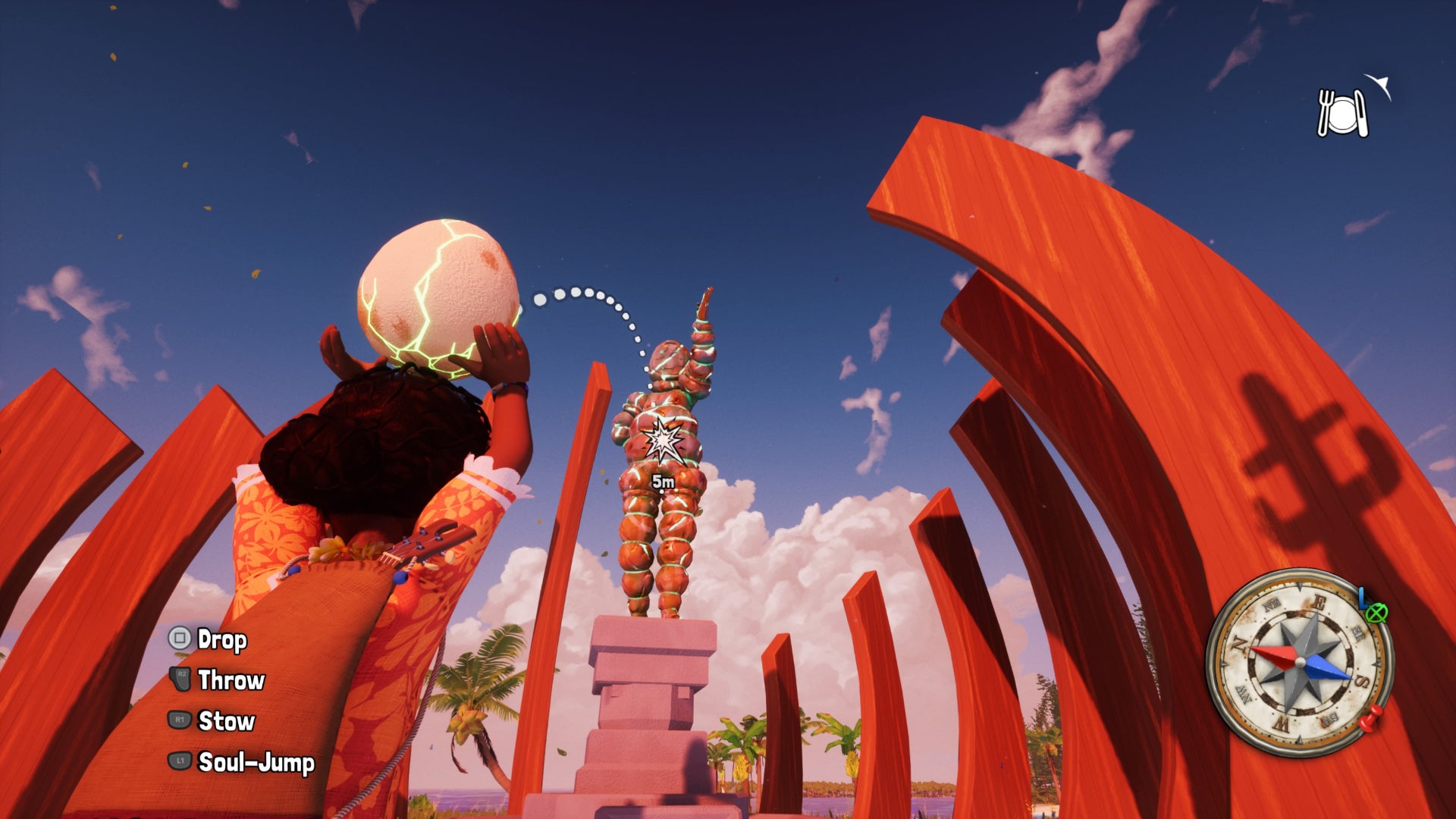 tchia aiming at meavora statue exploding egg