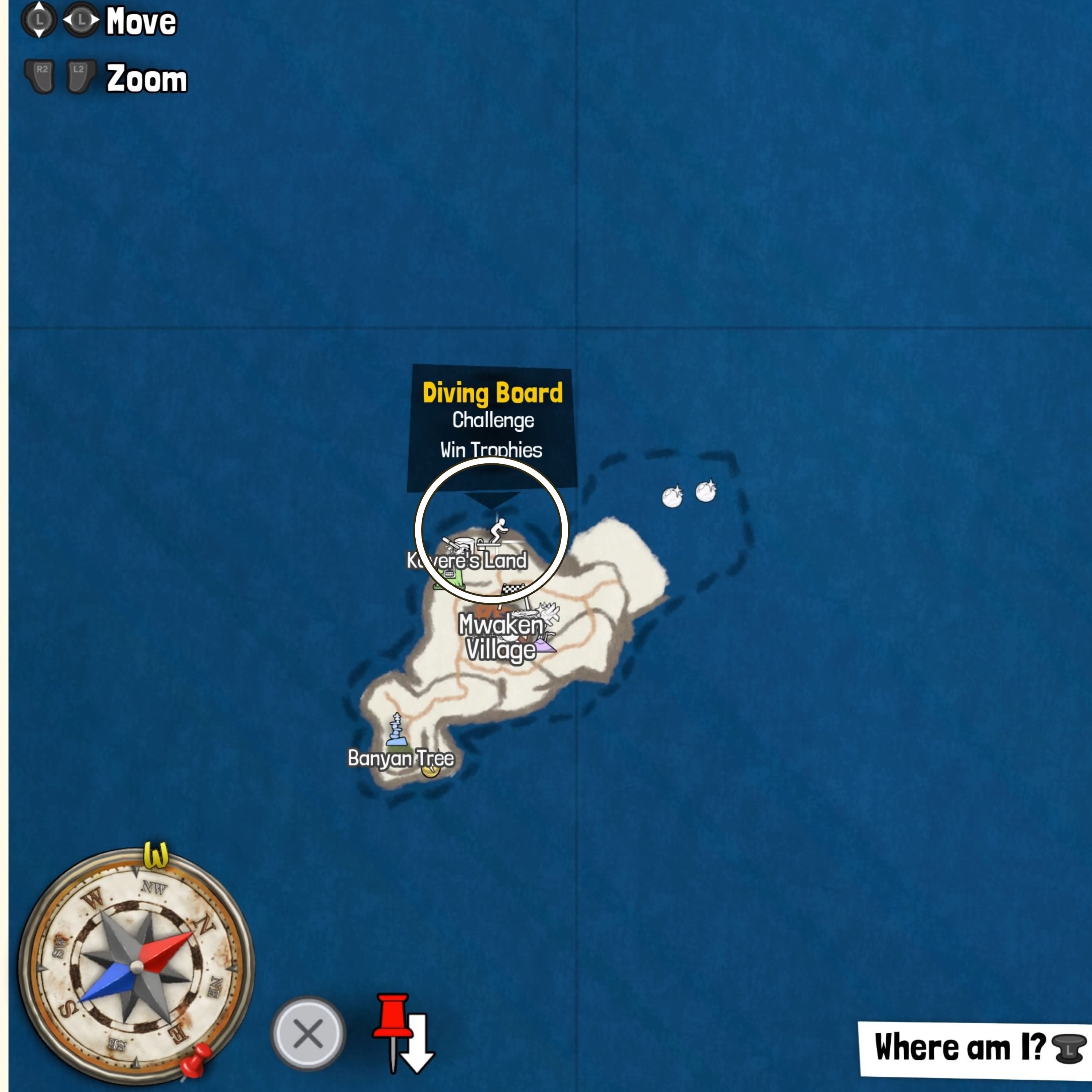 tchia diving challenge kavere land mwaken village map location