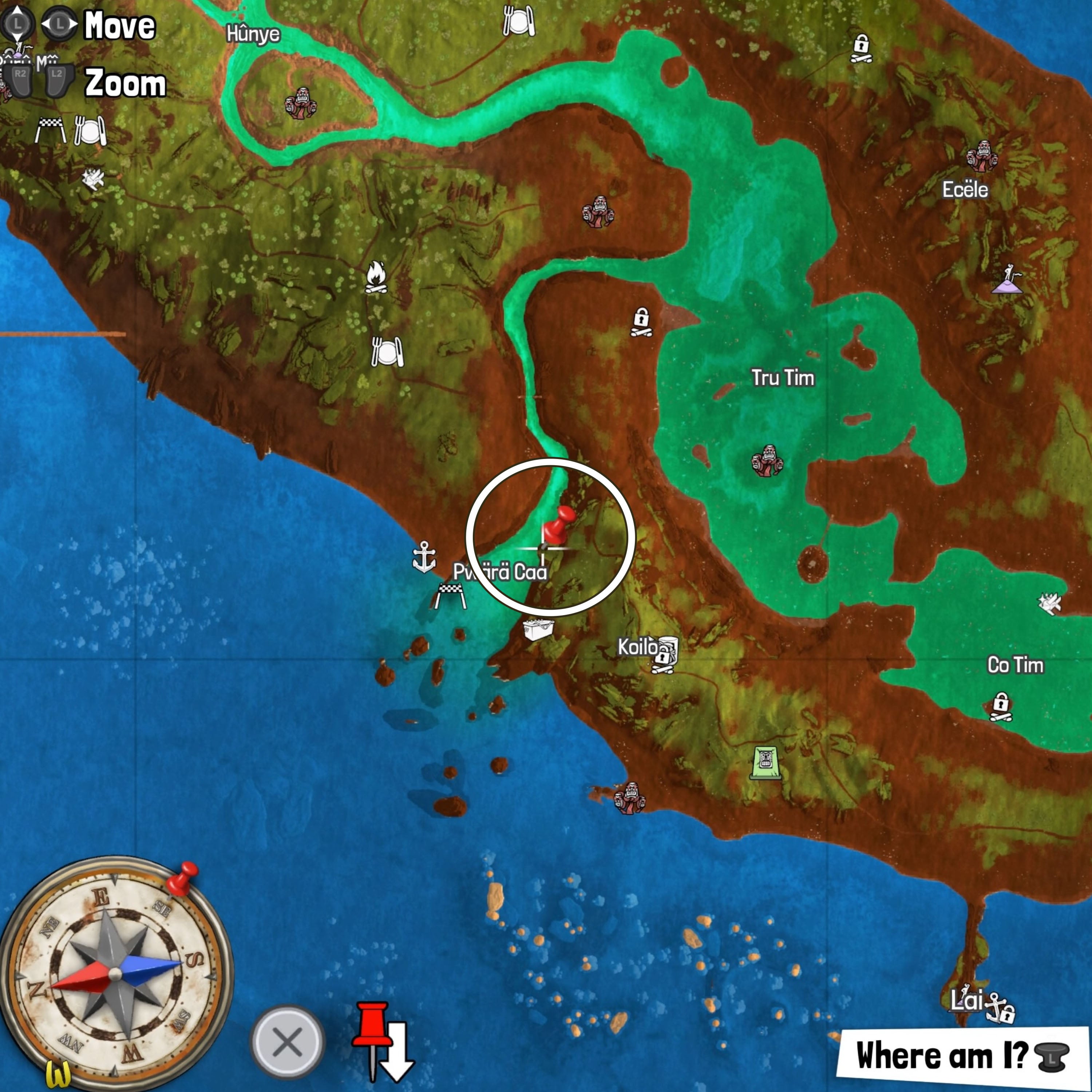 tchia diving challenge pwara caa map location