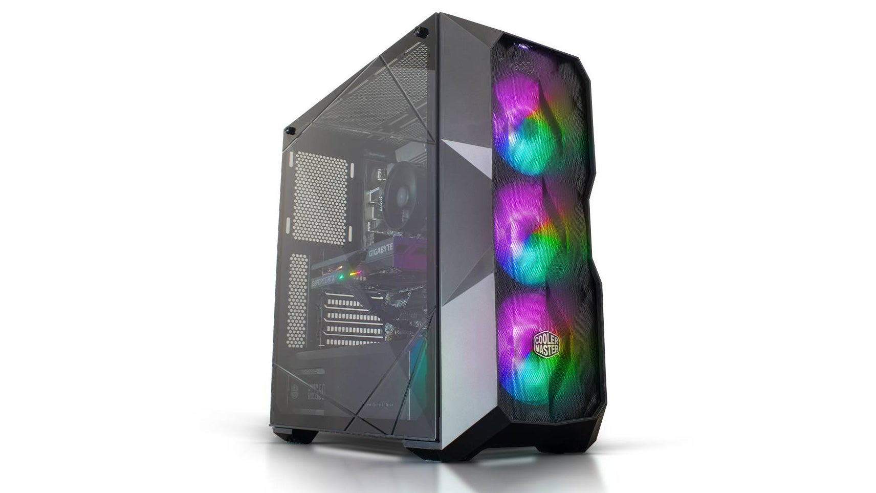 a photo of a td500 mesh desktop gaming pc