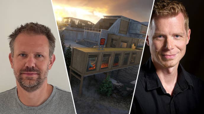 Custom header with Teardown asset and face of Marcus and Dennis