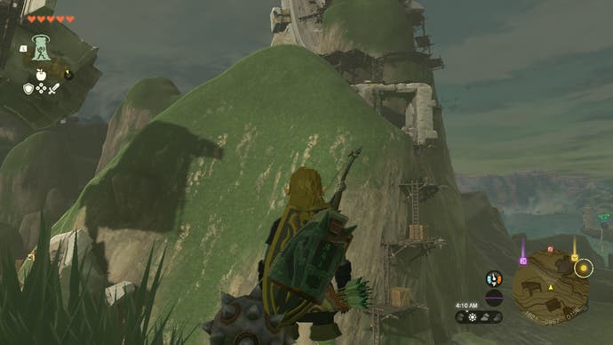 Link at a Ring Ruins location as he progresses through the A Trip Through History quest in Tears of the Kingdom.