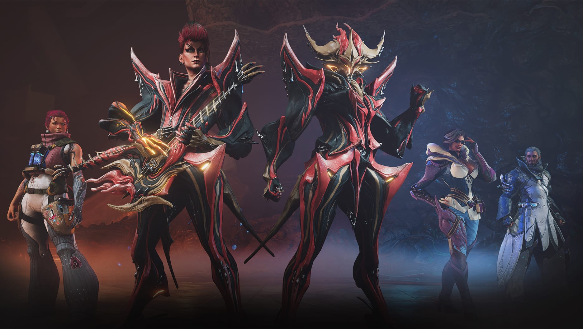 Techrot Encore Protoframes header with the entire cast in Warframe - 1