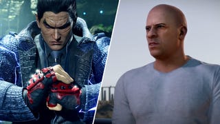 A character in Tekken 8 next to Vin Diesel in Fast & Furious Crossroads.