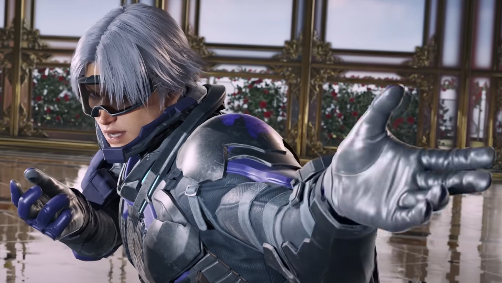 Lee Chaolan in Tekken 8, striking a pose that beckons another player to fight him. - 1