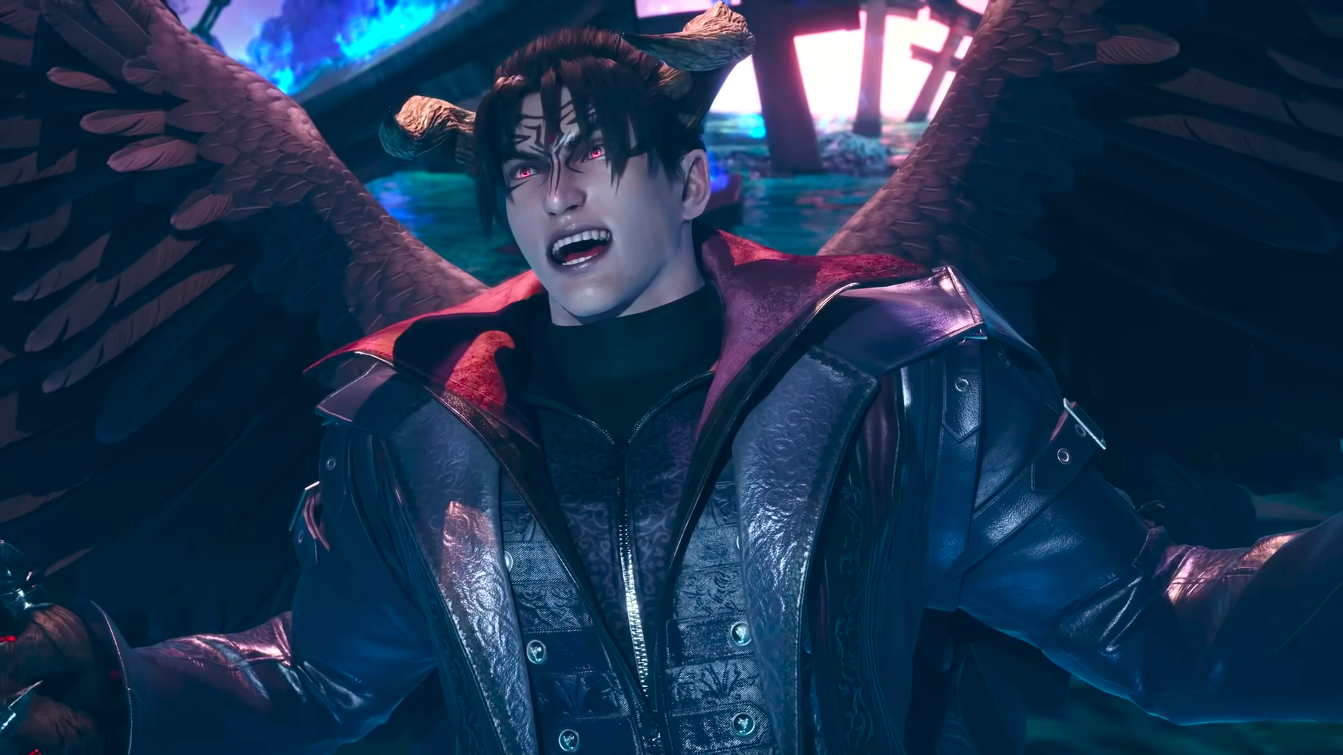 Devil Jin mid-laughter in Tekken 8