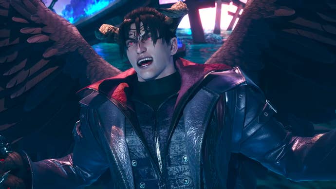 Devil Jin mid-laughter in Tekken 8