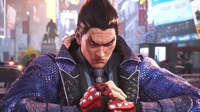 Kazuya Mishima cracking his knuckles in Tekken 8