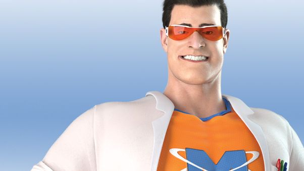 Mr Muscle, the bleach mascot, smiles to the camera - 4