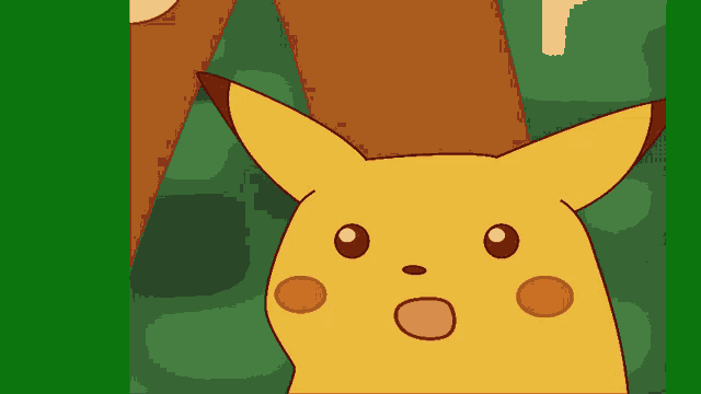A gif showing shocked Pikachu