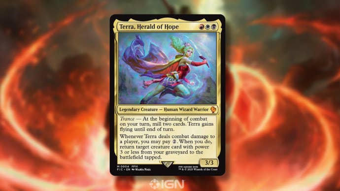 Magic: The Gathering Final Fantasy crossover card of FF6’s Terra