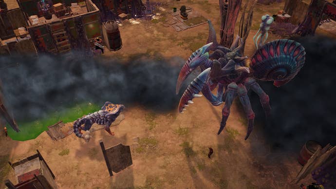 Two gribbly alien enemies come face to face in Terror From The Void, a Phoenix Point mod.