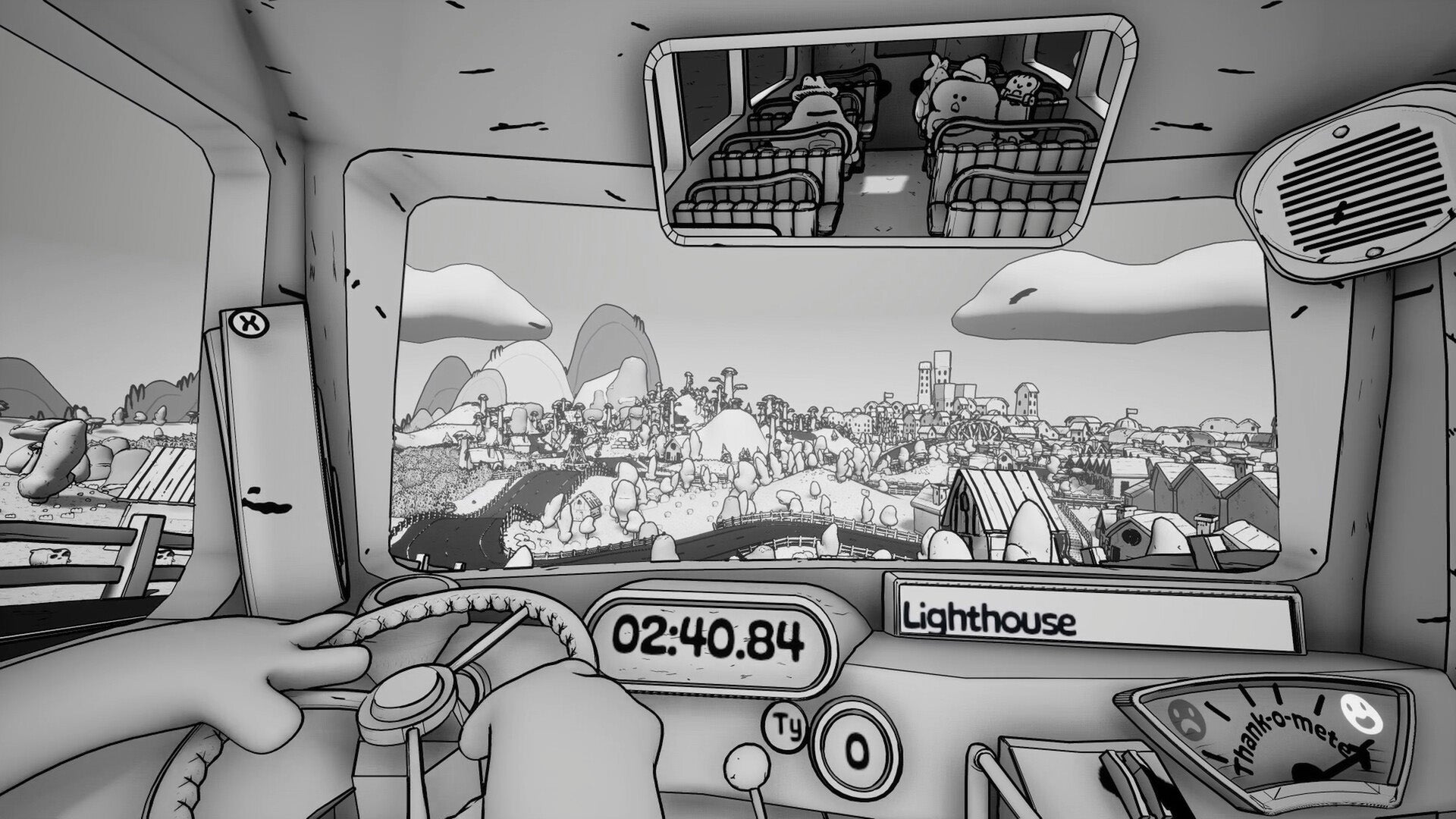 Double Fine's first game post-Xbox split is a goofy bus driving sim all about slapping passengers who don't follow the rules and doing a good job